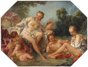 Vénusz fürdőjében, nimfákkal és Ámorokkal körülvéve, 1740-50