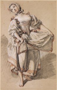 Fiatal vidéki lány táncol alkotó: François Boucher