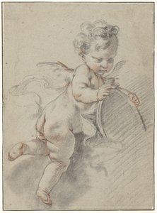 Lebegő puttó WC-tükörrel alkotó: François Boucher