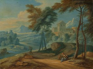 Erdős olaszos táj alakokkal alkotó: François Boudewyns