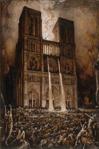 Támadás a Notre-Dame ellen. A Notre-Dame púpos, Victor Hugo, 1877 körül. alkotó: François Chifflart