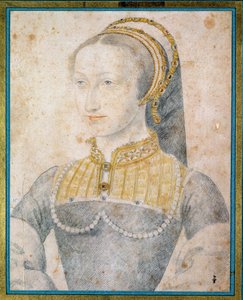 Joan of Albret, navarrai királynő (1528 - 1572), IV. Henrik anyja portréja. Francois Clouet (1515-1572) rajza fekete kővel és vérrel alkotó: François Clouet