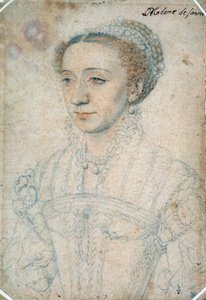 Marguerite de France portréja, I. Francois Savoyai hercegnő (1523 - 1574) lánya. Francois Clouet (1515-1572) rajza fekete kővel és vérrel alkotó: François Clouet