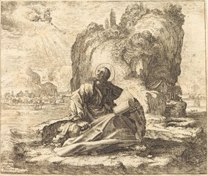 Szent János Patmosz szigetén alkotó: François Collignon after Jacques Callot