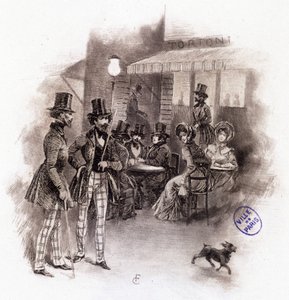 Illusztráció a „” Profile of grisette””” új, a Receuil „” Mimi de Pinson”-hoz tartozó „” Profile of grisette””-ről, Alfred de Musset alkotó: François Courboin