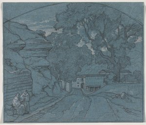 Táj két szerzetessel, c. 1840.