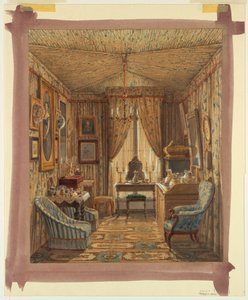 Rajz, öltözőszoba belseje sátoros mennyezettel, 1848