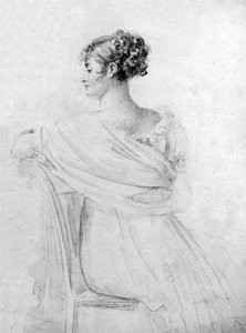 Récamier asszony portréja, fekete kréta, akvarell kiemelés, készítette François Gérard.