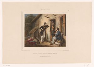 A vadászok reggel találkoznak a vadőrrel Rendezvous du matin, chez le garde (cím a tárgyon) Vadászok fegyverrel (sorozat címe) Chasses au Tir (sorozat címe az objektumon)