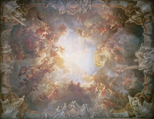Herkules apoteózisa, a Herkules szalon mennyezetéről, 1733-6