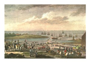 Az angolok beszállása Hollandiába, 1799. november 30., 1850 alkotó: François Louis Couché