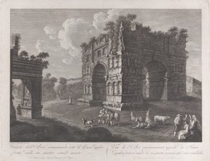 Kilátás a Janus-ívre, pásztorokkal és kecskékkel az előtérben, 1795-1800., 1795-1800.