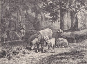 A bárány, a Magasin Pittoresque-ből, 1862. alkotó: François Rouget
