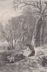 Téli jelenet: a tuskóhúzó, Magasin Pittoresque-ből, kb. 1852. alkotó: François Rouget