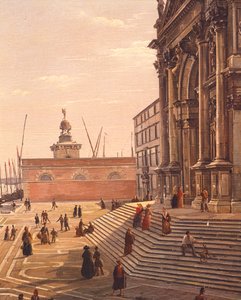 Lépések a velencei Egészség Szt. Mária-bazilikához (Basilica di Santa Maria della Salute) Frans Vervloet (1795-1872), Olaszország