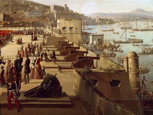 A fegyverek a Detail Fortressben. Frans Vervloet (1795-1872) festménye: Nápoly, Museo Nazionale di San Martino