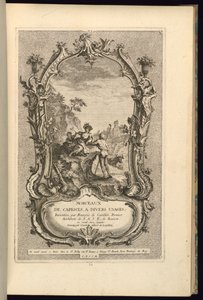 Design Cartouche-hoz nagy és kis rekesszel alkotó: François de Cuvilliés the Elder