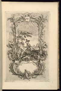 Design Cartouche-hoz nagy és kis rekesszel alkotó: François de Cuvilliés the Elder