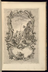 Design Cartouche-hoz nagy és kis rekesszel alkotó: François de Cuvilliés the Elder