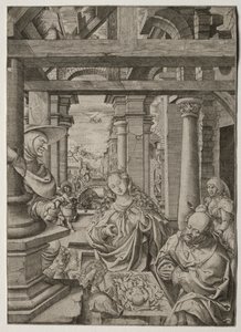 A Pásztor imádata alkotó: Frans Crabbe van Esplegem