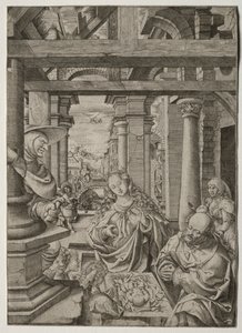 Pásztor imádata, c. 1522-1525. alkotó: Frans Crabbe van Esplegem
