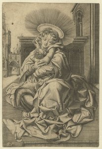 Madonna és gyermeke az udvarban