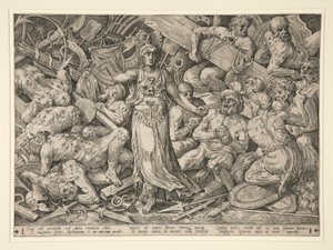 Victoria foglyokkal és trófeákkal körülvéve alkotó: Frans Floris the Elder