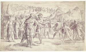 Izrael népe átkel a folyón Joshua története, ? (4?) (sorozat címe) alkotó: Frans Francken (I)