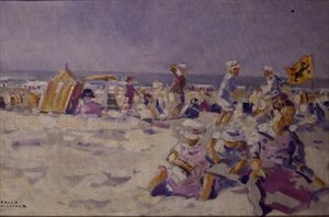 Strandjelenet (olaj, vászon)