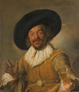 Egy milicista, aki egy Berkemeyert tart, a „Vidám ivóként” ismert Egy polgárőr a kezében egy Berkemeier-t, „A vidám ivó” néven ismert alkotó: Frans Hals