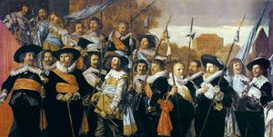 Csoportportré a haarlemi polgárőrség tisztjeiről és helyetteseiről alkotó: Frans Hals