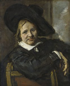 Ülő férfi portréja, puha kalapot viselve alkotó: Frans Hals