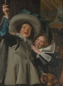 Fiatal férfi és nő egy fogadóban, 1623. alkotó: Frans Hals
