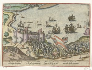 Rammekens-erőd elfoglalása, 1573 alkotó: Frans Hogenberg