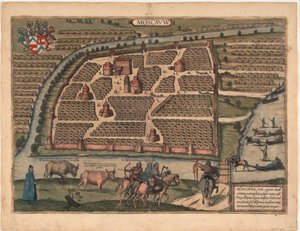 századi Moszkva térképe Innen: Civitates orbis terrárium, 1575