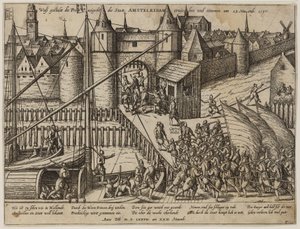Amszterdam megtámadása 1577. november 23-án. alkotó: Frans Hogenberg