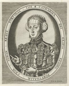Habsburg Katalin portréja Királyok, királynők, hercegek és hercegnők portréi (sorozat címe) alkotó: Frans Huys
