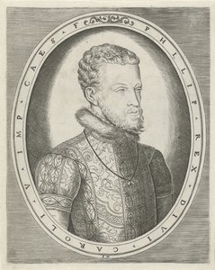V. Habsburg Károly vagy II. Fülöp spanyol portréja Királyok, királynők, hercegek és hercegnők portréi (sorozat címe) alkotó: Frans Huys