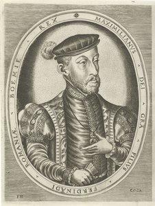 Maximilian császár portréja II Királyok, királynők, hercegek és hercegnők portréi (sorozat címe) alkotó: Frans Huys