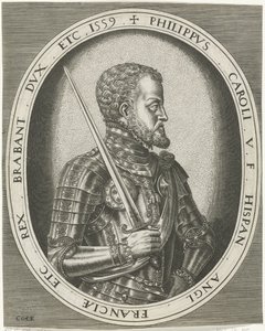 Fülöp spanyol király portréja Királyok, királynők, hercegek és hercegnők portréi (sorozat címe) alkotó: Frans Huys