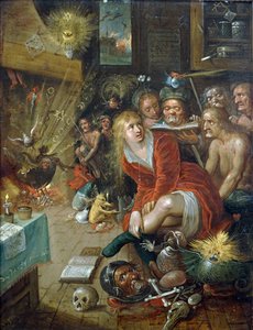 A Boszorkányok konyhája par Francken, Frans, az ifjabb (1581-1642). Olaj, réz, méret: 28x22, kb 1604, Magángyűjtemény