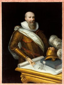 Az első Sully herceg arcképe az erődítések felügyelőjeként. Bethune Maximilian, Sully hercege alkotó: Frans II Pourbus