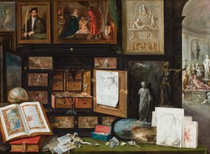 Egy gyűjtő szekrénye. 1617 körüli (olaj, tábla)