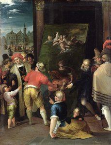 Apelles és a cipész, 1610-15 (olaj, réz)