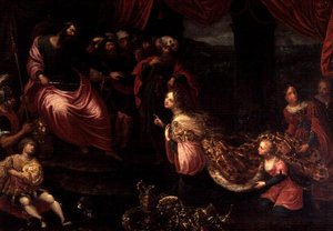 Salamon király és Sába királynője alkotó: Frans II the Younger Francken