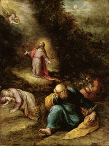 Agónia a kertben (olaj rézre arannyal megerősítve) alkotó: Frans II the Younger Francken