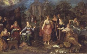 Példabeszéd a bölcs és bolond szüzekről alkotó: Frans II the Younger Francken