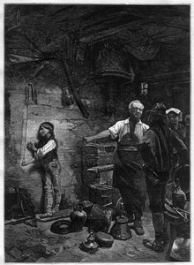 Gioachino (Gioacchino) Rossini (1792-1868) olasz zeneszerző portréja a Boilermaker műhelyben - metszet Franz Meerts (1836-1896) festménye után alkotó: Frans Meerts