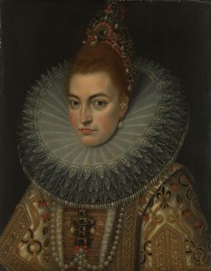 Isabella Clara Eugenia főhercegnő (1566-1633), Spanyolország gyermekének portréja alkotó: Frans Pourbus (II) (workshop of)