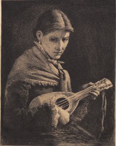 Fiatal lány mandolinnal alkotó: Frans Schwartz